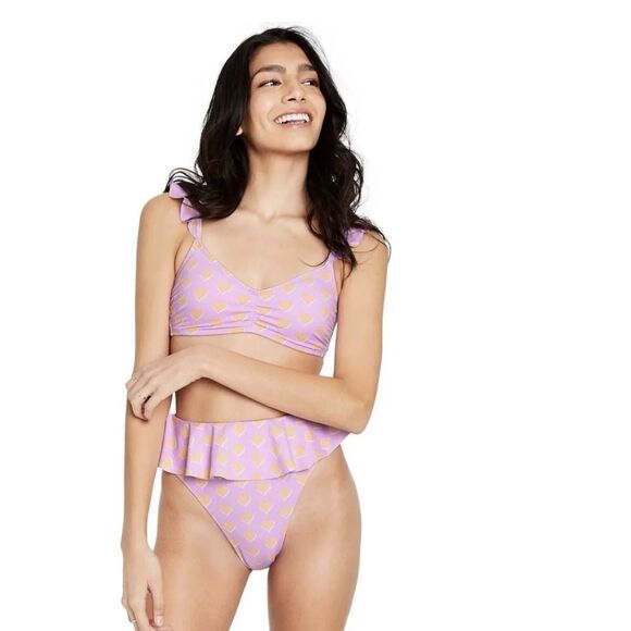 NWT Stoney Clover Lane X Target Flutter Heart Print Bikini Bottom Size M - Picture 3 of 7